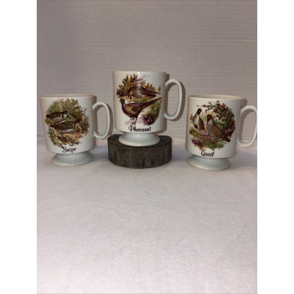 Johnson Brothers Game Bird Coffee Mugs Pheasant Snipe, Quail Pictured